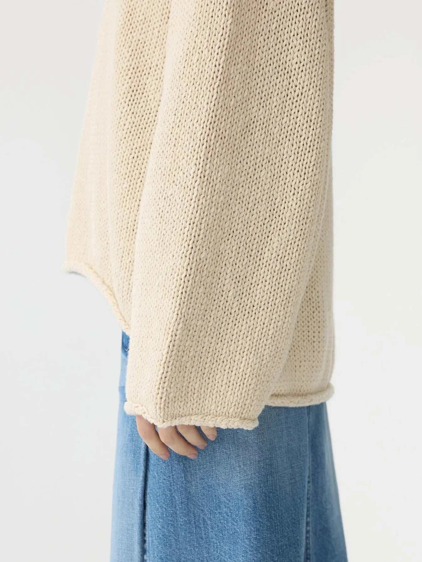 Bassike Textured Cotton Linen Knit Natural