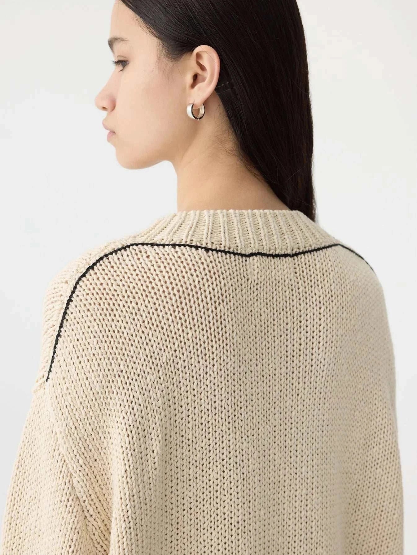 Bassike Textured Cotton Linen Knit Natural