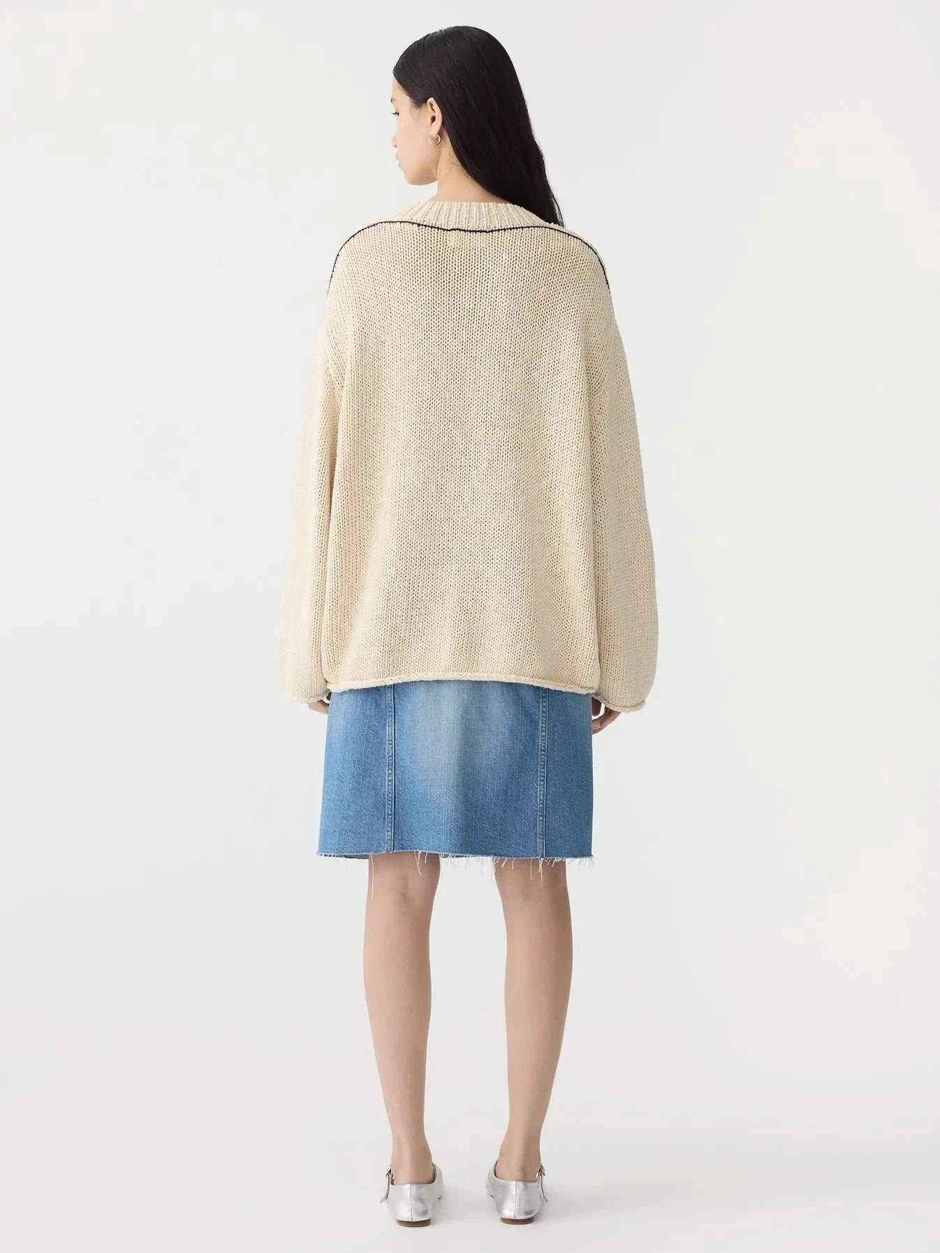 Bassike Textured Cotton Linen Knit Natural