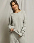 Perfectwhitetee Tyler French Terry Pullover Sweatshirt Heather Grey