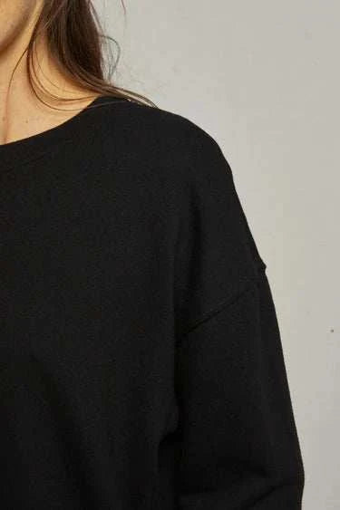 Perfectwhitetee Tyler French Terry Pullover Sweatshirt True Black