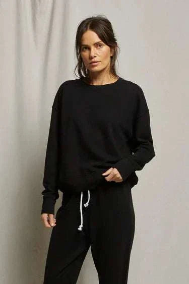 Perfectwhitetee Tyler French Terry Pullover Sweatshirt True Black