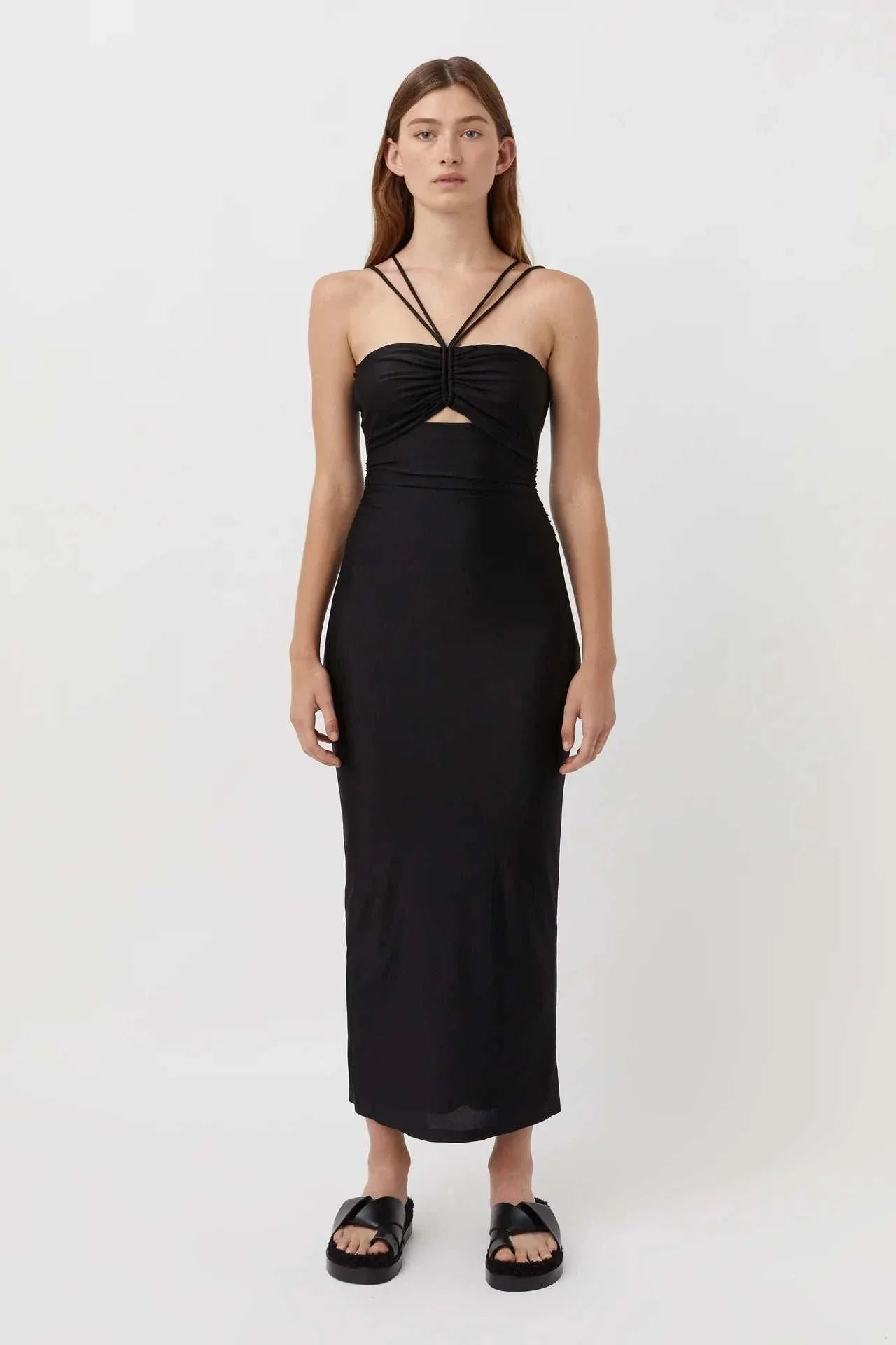 Camilla and Marc Cerise Halter Dress Black