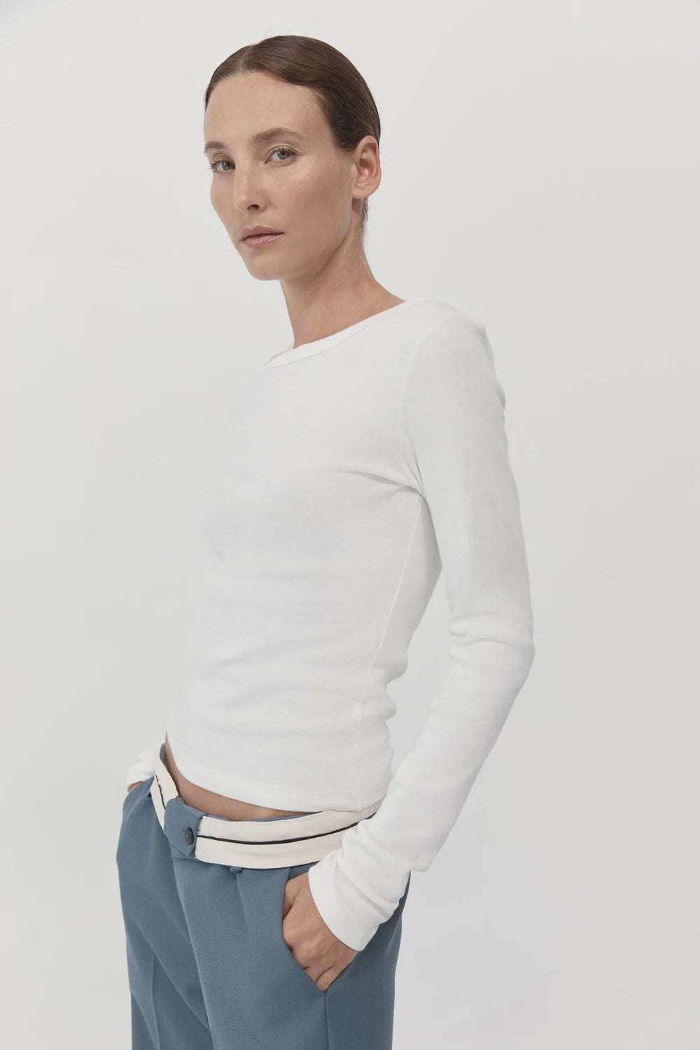 Agni Organic Cotton Long Sleeve Top White