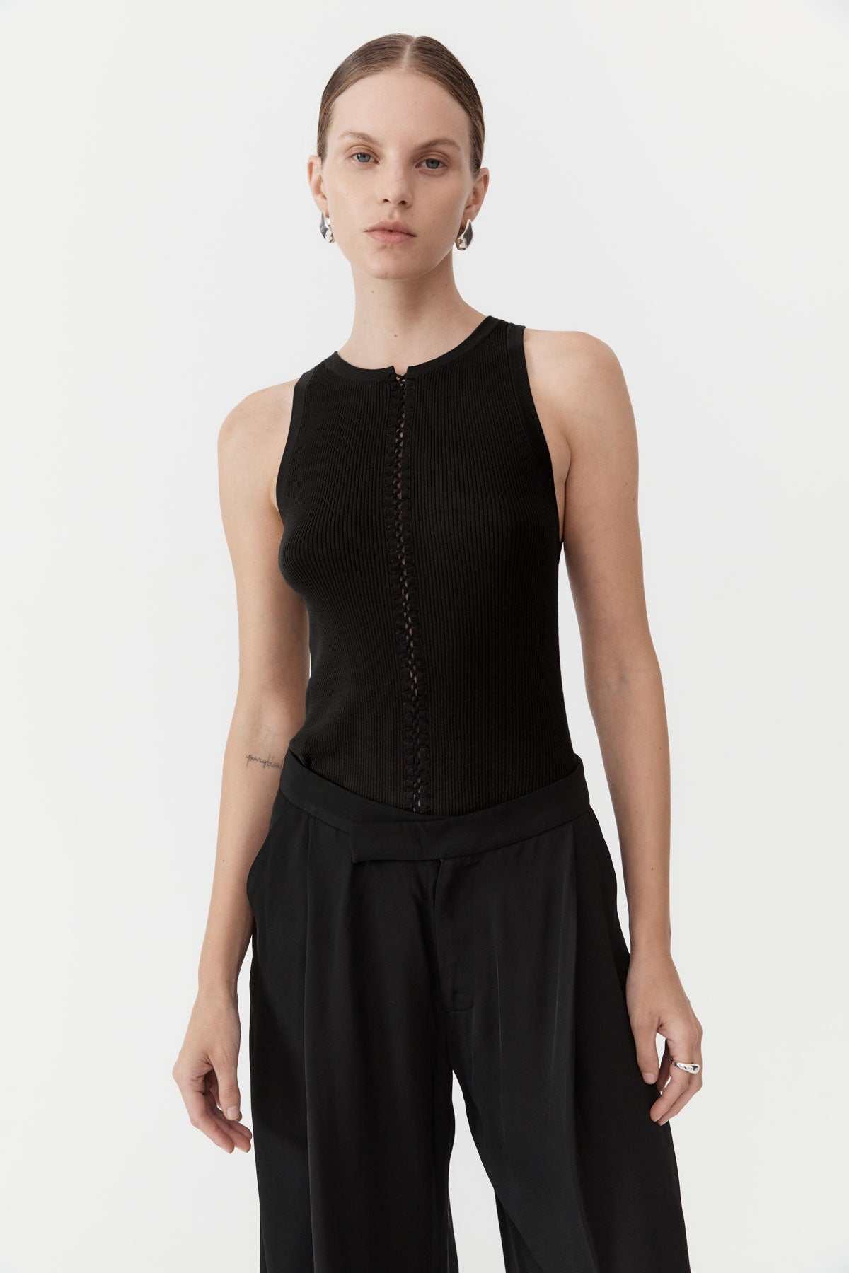 St. Agni Stitch Detail Tank Black