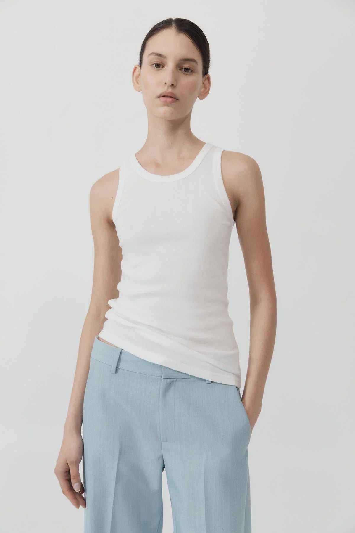 St Agni Organic Cotton Singlet White