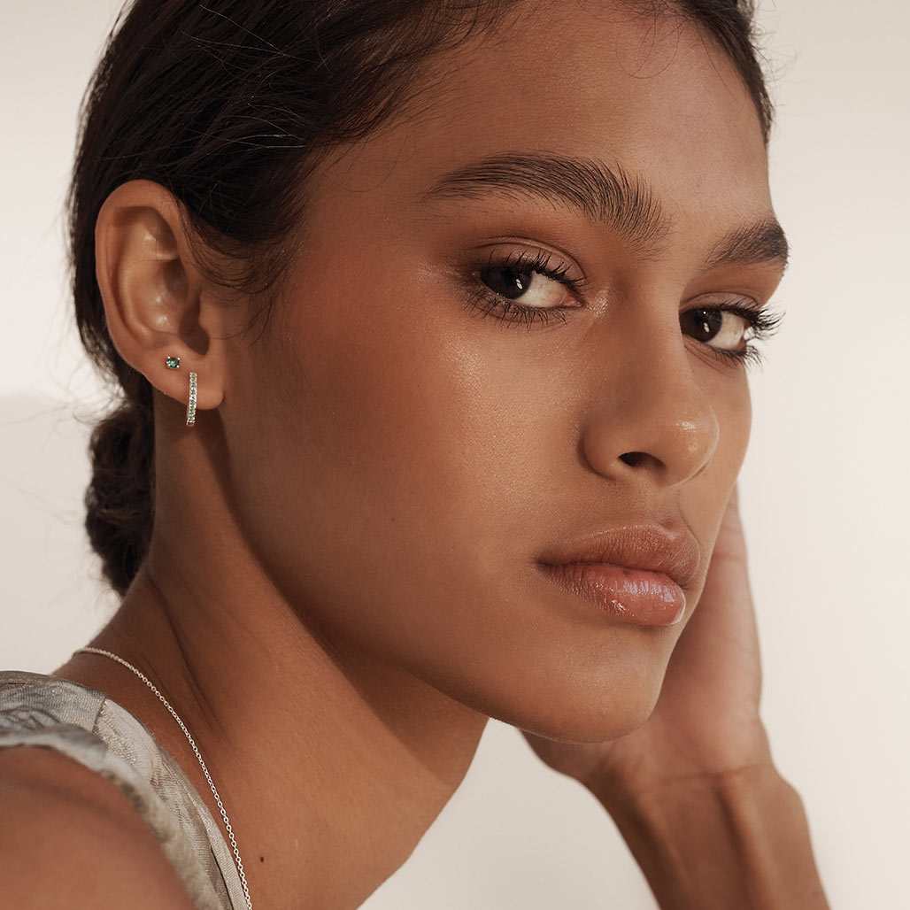 Murkani 3mm Studs Green Quartz Sterling Silver