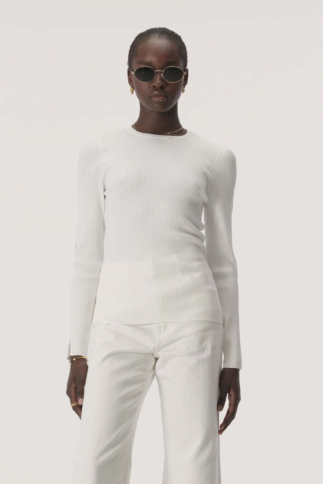 Elka Collective Nadia Knit Top White