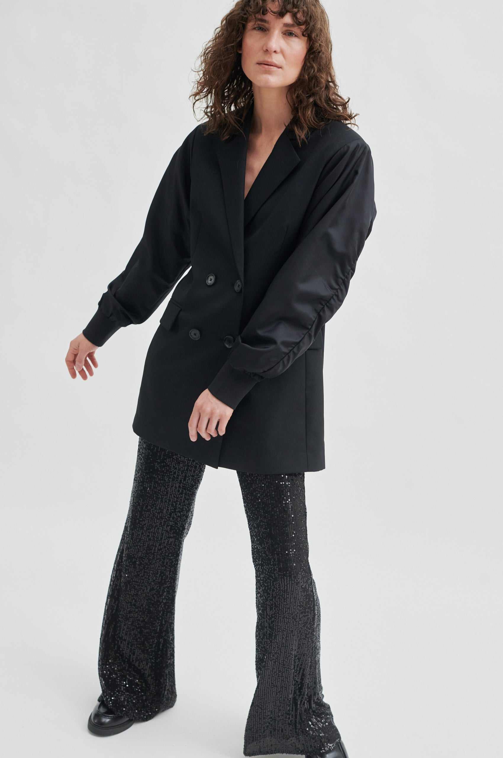 Second Female Shine On Trousers Black