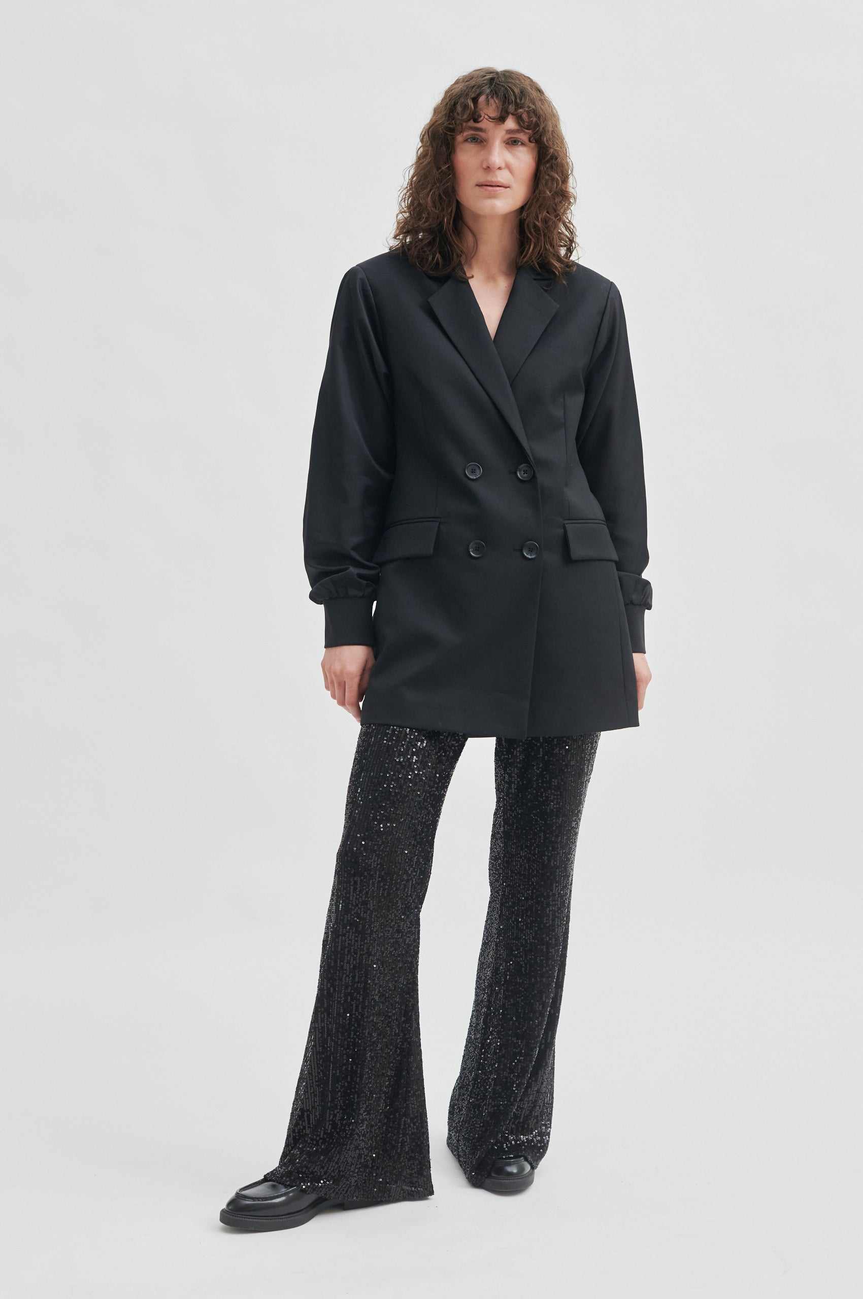 Second Female Shine On Trousers Black