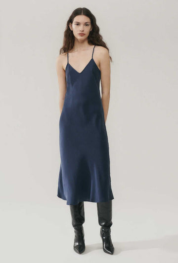 Silk Laundry 90s Slip Dress Midnight