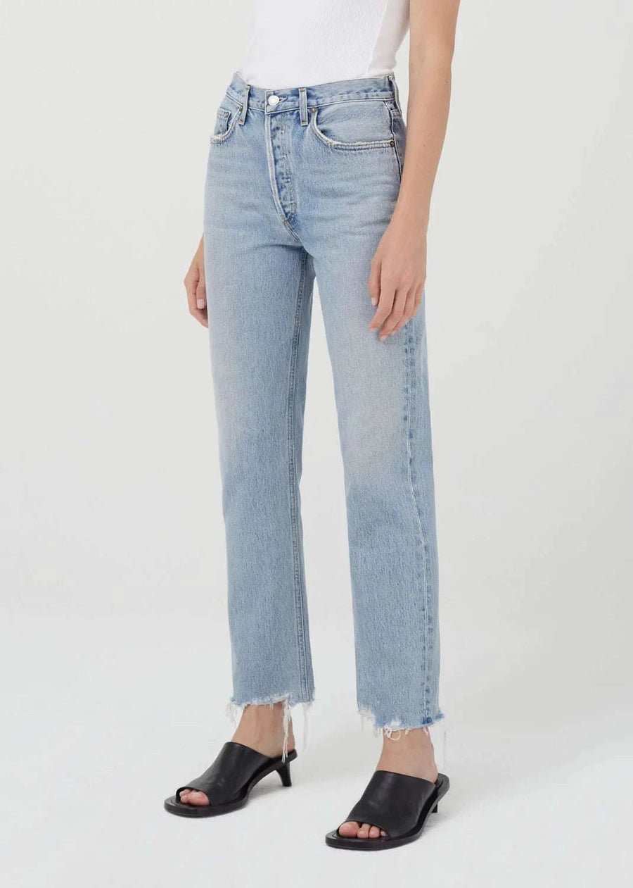 Agolde Lana Mid Rise Full Length Straight Curio