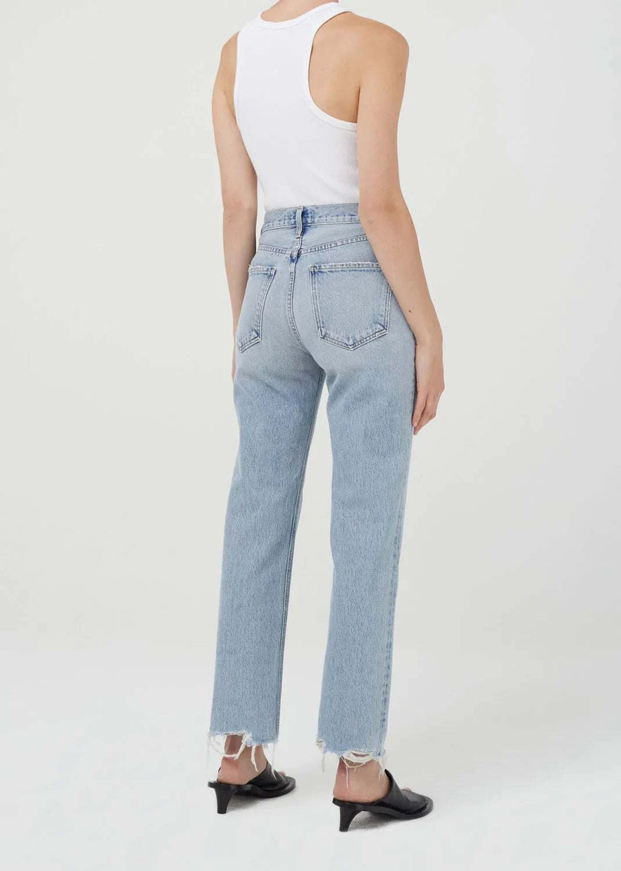 Agolde Lana Mid Rise Full Length Straight Curio