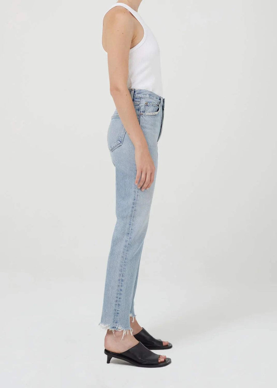 Agolde Lana Mid Rise Full Length Straight Curio