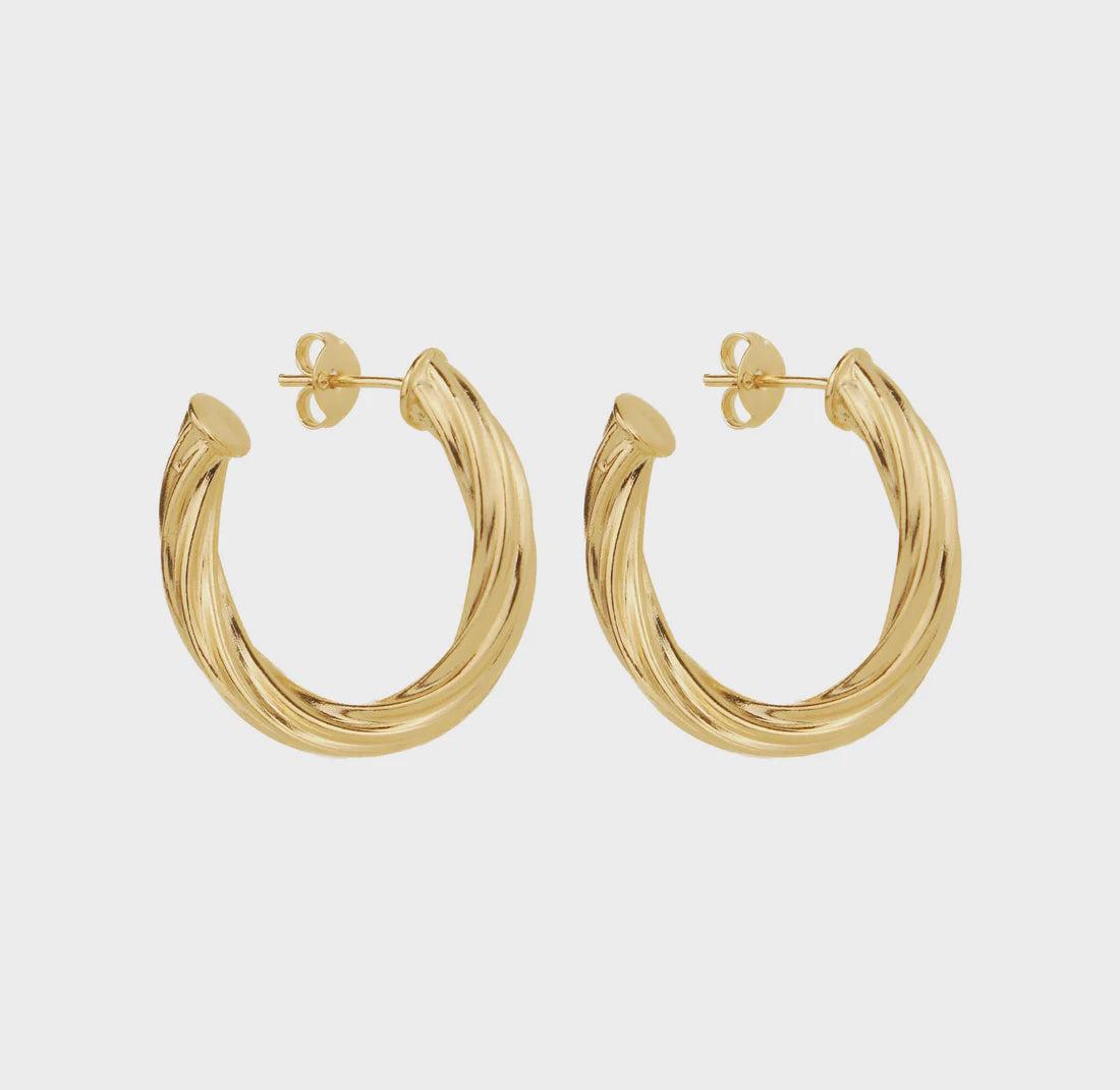 Misuzi Amber Twist Hoop Gold Vermeil