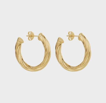 Misuzi Amber Twist Hoop Gold Vermeil