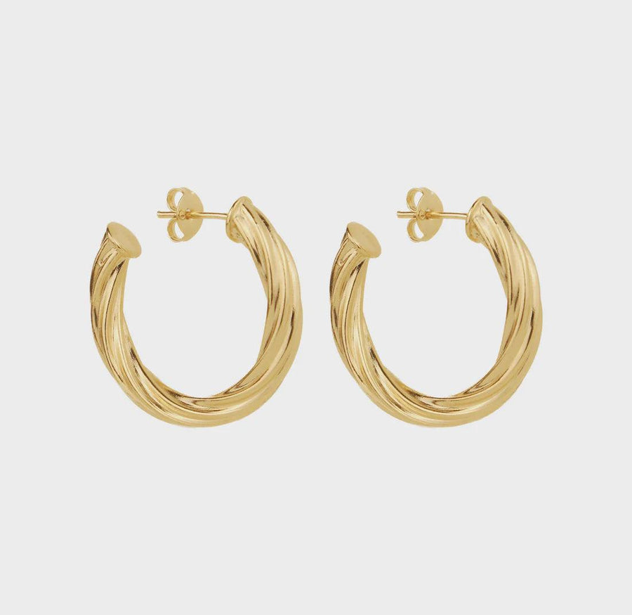 Misuzi Amber Twist Hoop Gold Vermeil