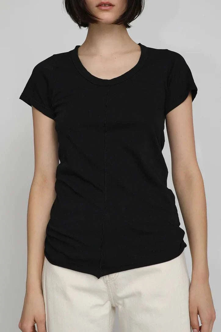 Bassike Front Seam Superfine T Shirt Black