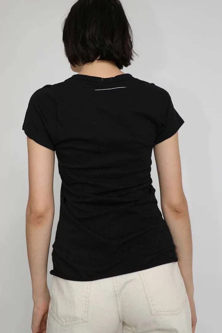 Bassike Front Seam Superfine T Shirt Black