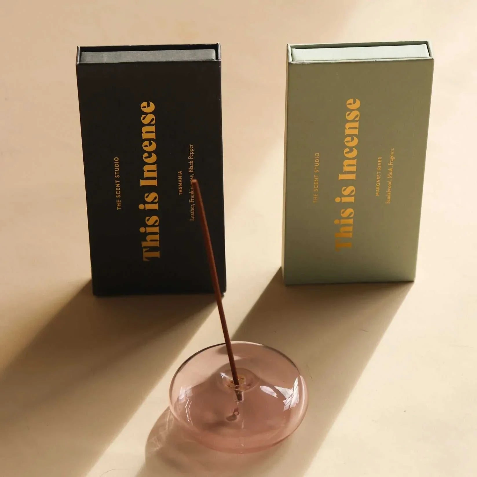 Incense Glass Vessel Incense Holder Pink