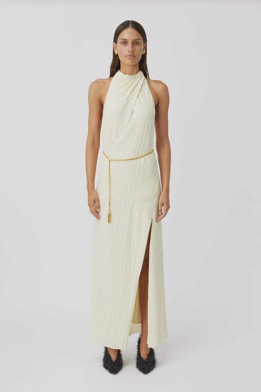 Marc Alto Halter Dress Cream