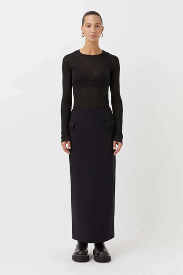 Camilla and Marc Pia Long Sleeve Racer Top Black