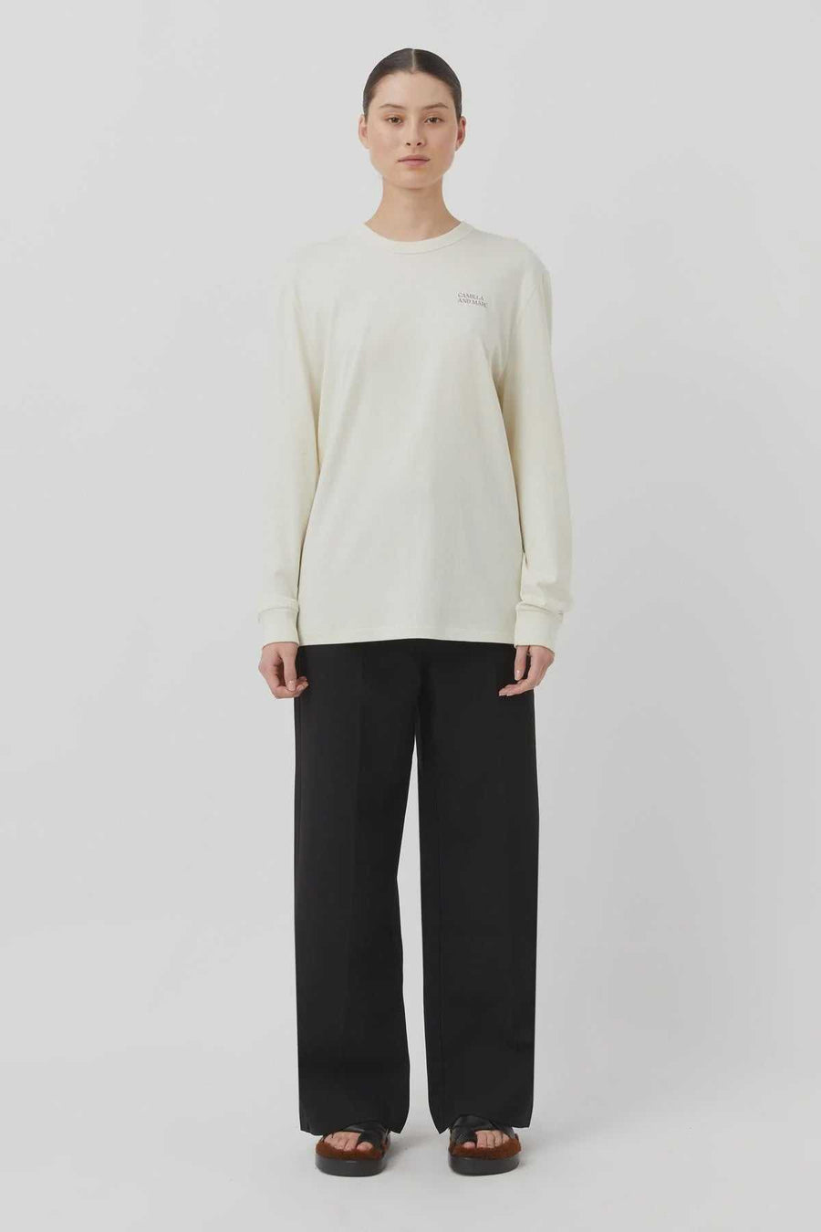 Marc Sutton Long Sleeve Sweater Tee White