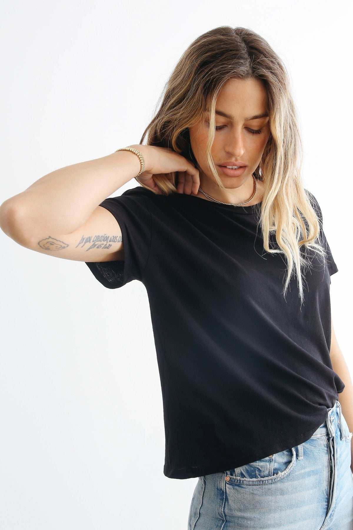 Perfectwhitetee Harley Boxy Crew True Black