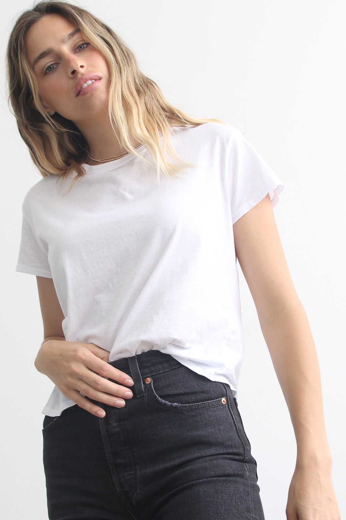 Perfectwhitetee Harley Boxy Crew White