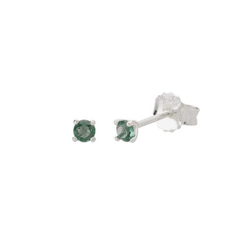 Murkani 3mm Studs Green Quartz Sterling Silver