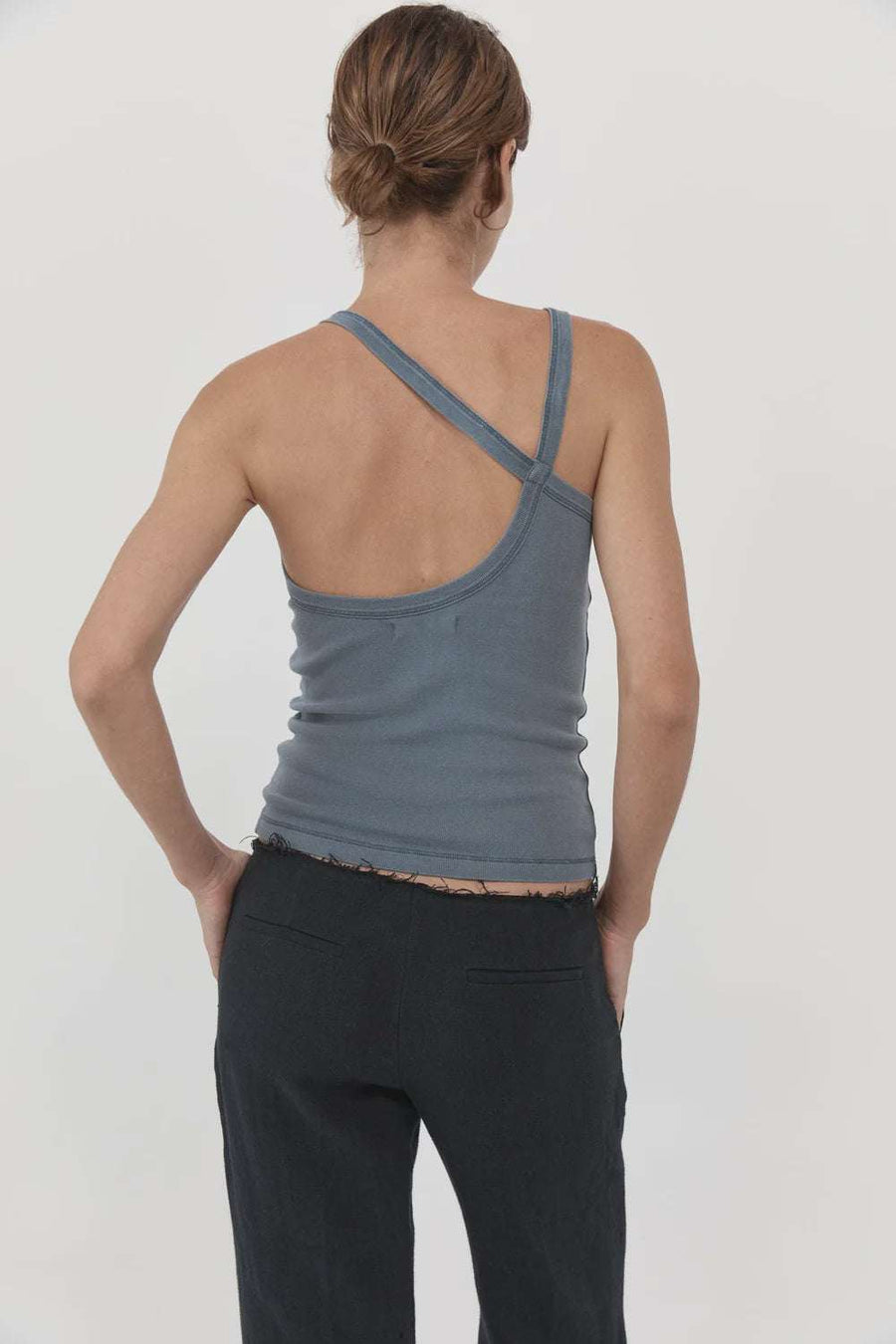 Agni Organic Cotton Abstract Singlet Diesel Grey