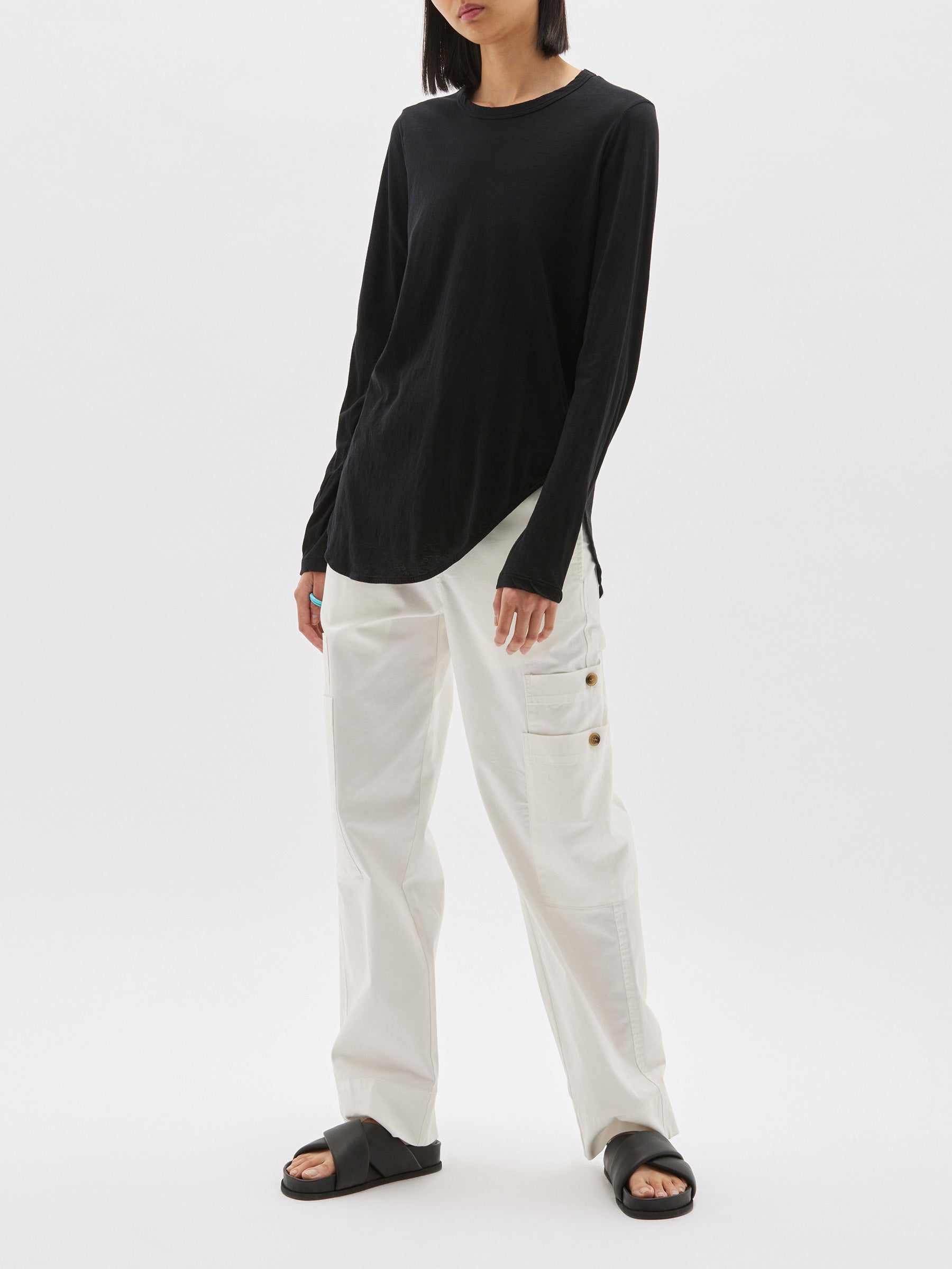 Bassike Regular Scoop Hem Long Sleeve 