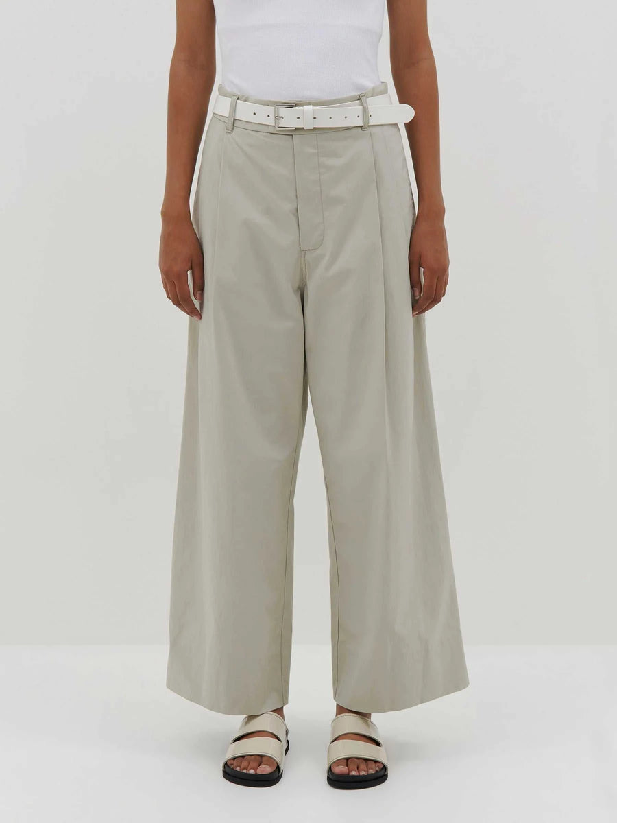 Bassike Relaxed Pleat Front Pant Agate Grey