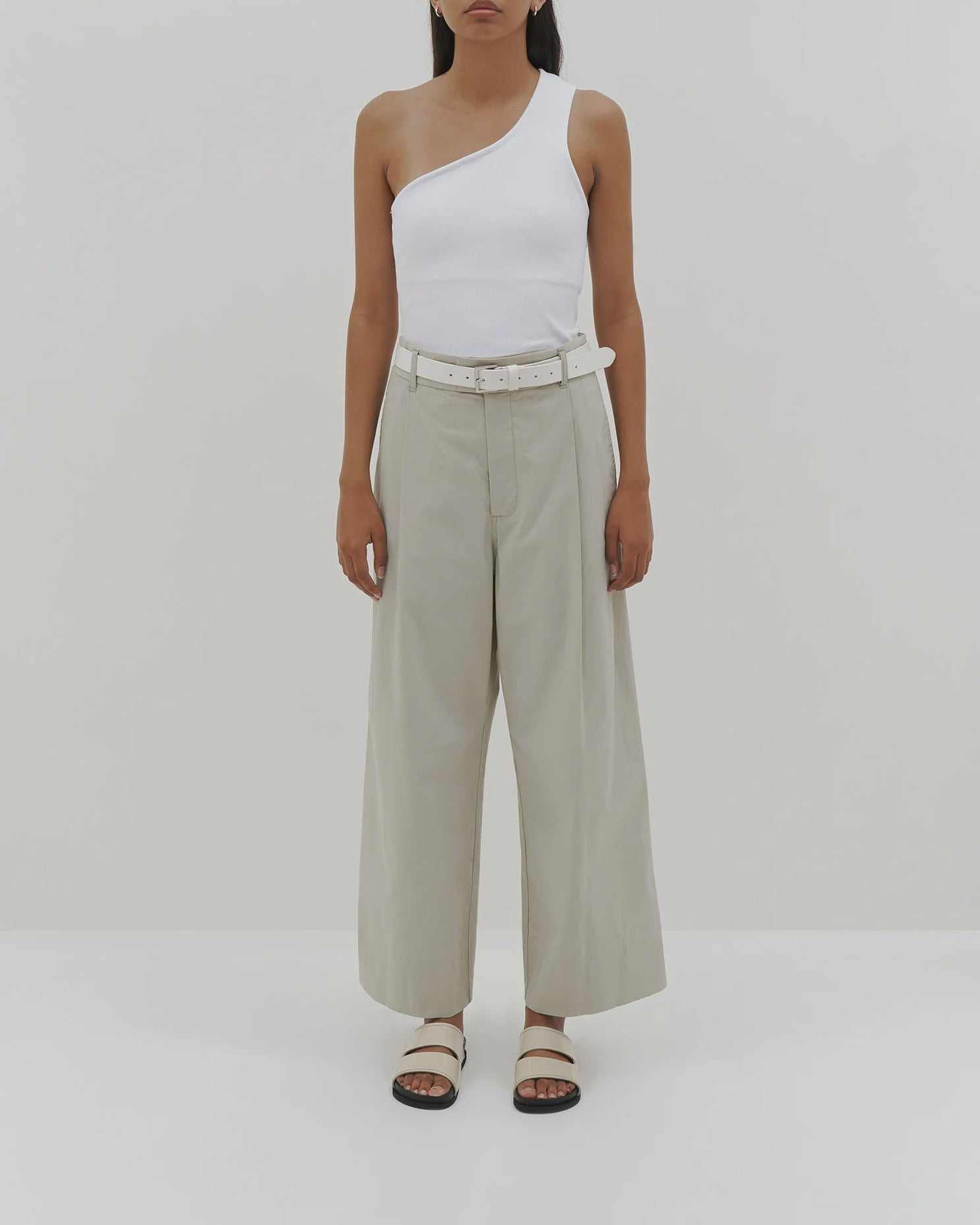Bassike Relaxed Pleat Front Pant Agate Grey