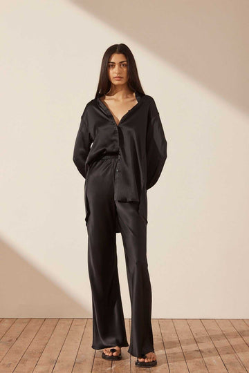 Shona Joy Silk Bias Cut Pant Black.