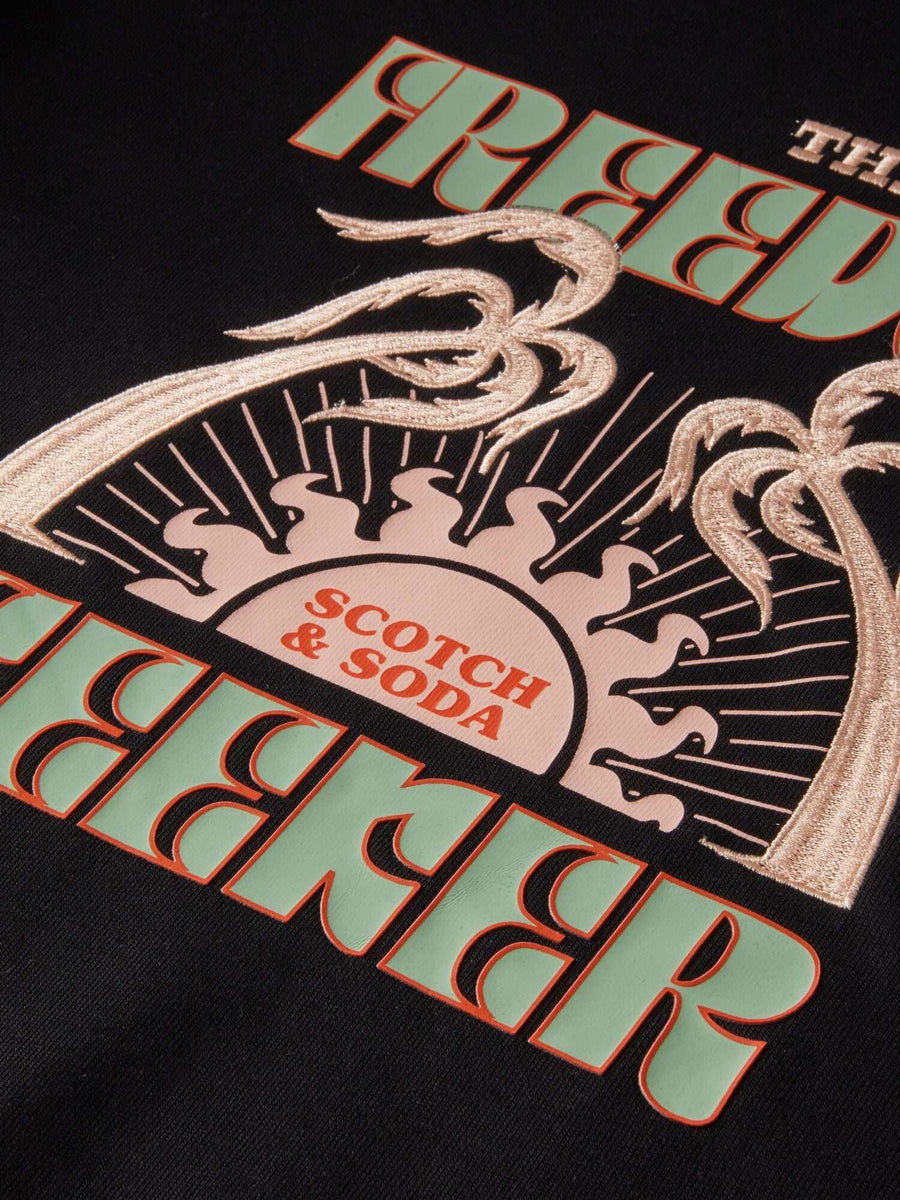 Scotch and Soda Regular Fit Sweatshirt with Artwork Black.