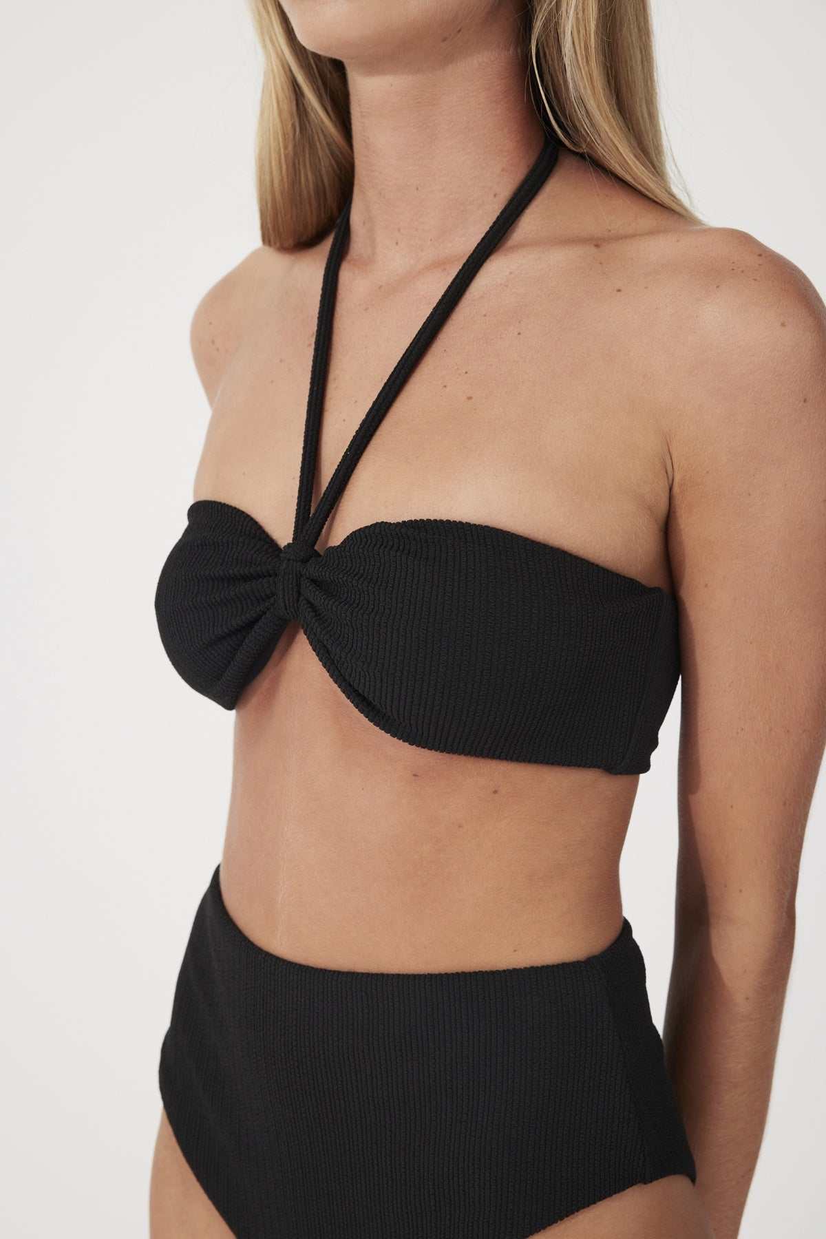 Zulu and Zephyr Black Textured Bandeau