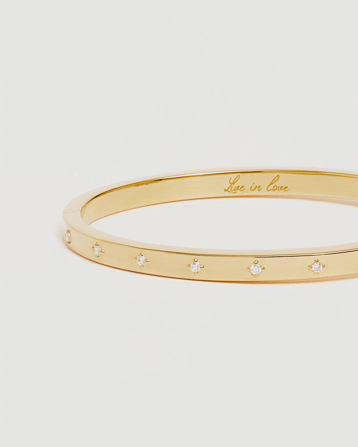 By Charlotte Live In Love Hinged Bracelet 18k Gold