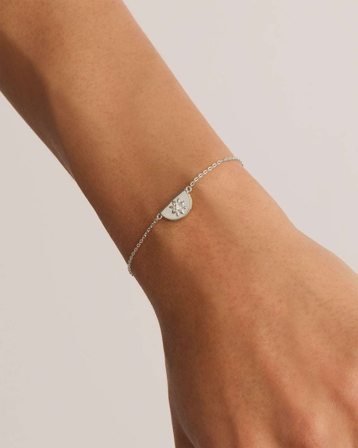 Charlotte Sterling Silver Lotus Bracelet