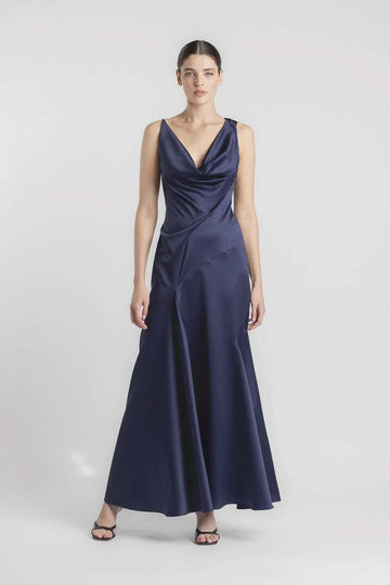 Fell Swoop Martina Maxi Dress Patriot Satin