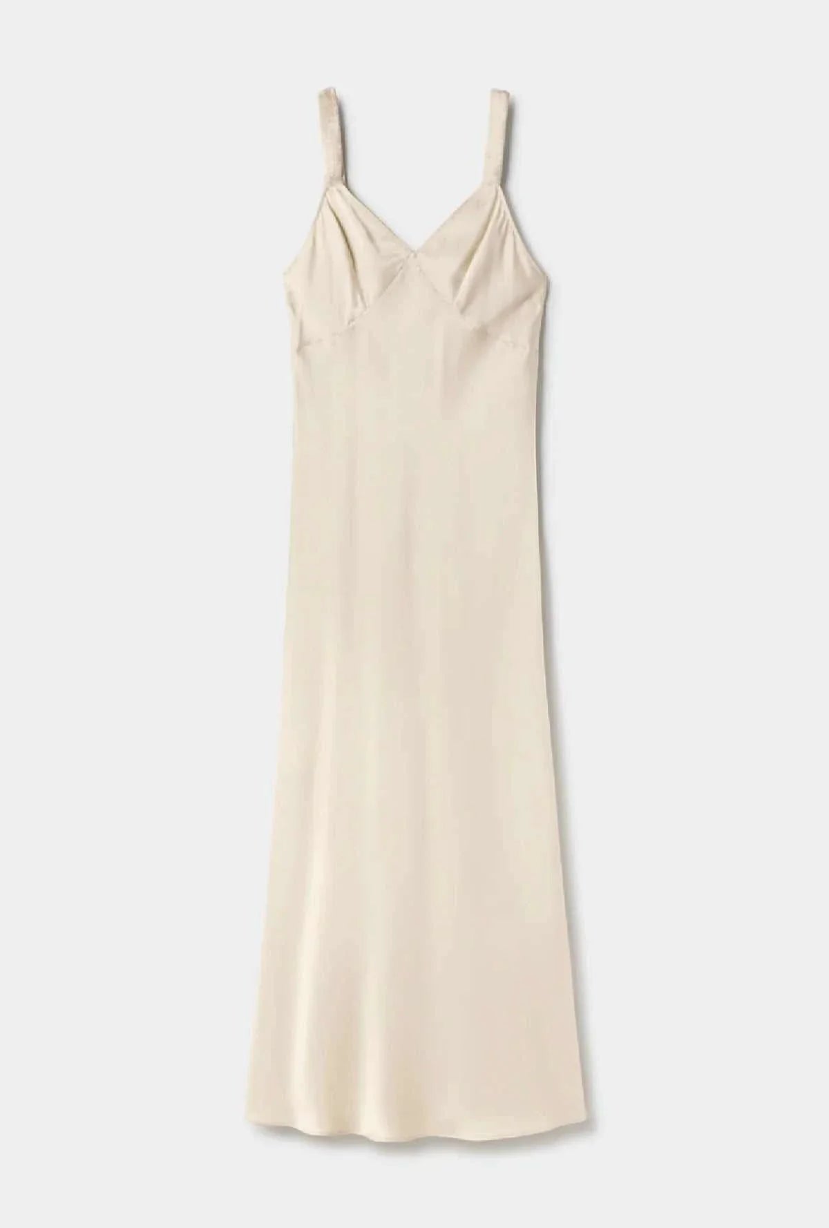 Silk Laundry Deco Ruched Dress Hazelnut