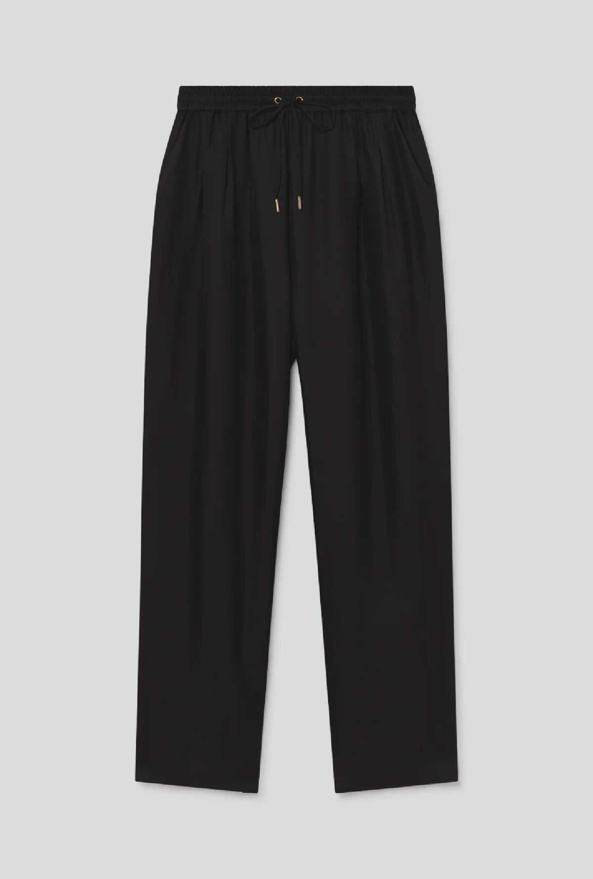 Silk Laundry Twill slouch Pants Black