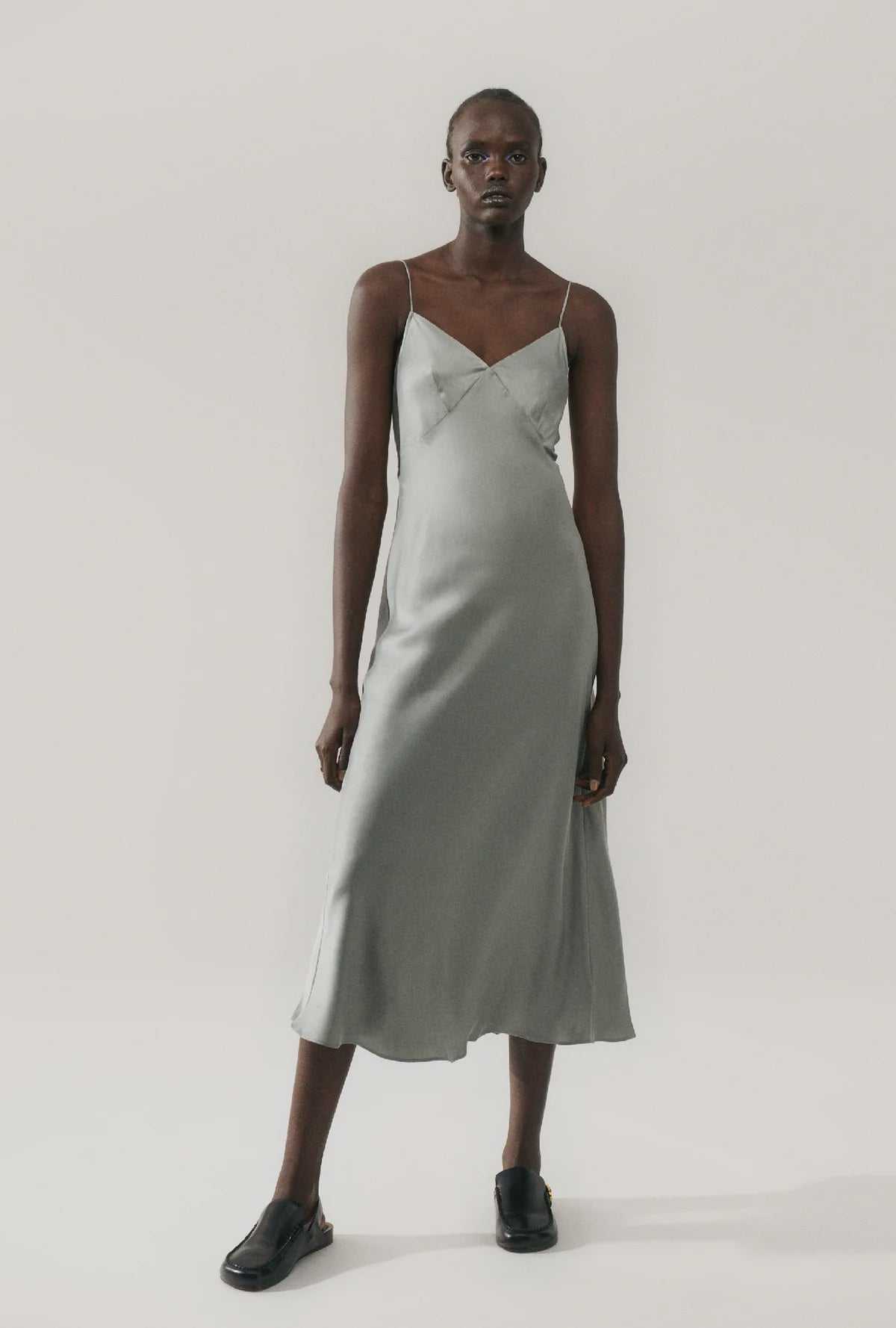 Silk Laundry Deco Rouleau Dress Moon