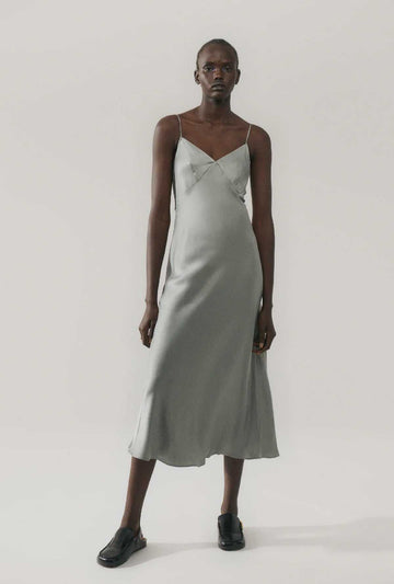 Silk Laundry Deco Rouleau Dress Moon