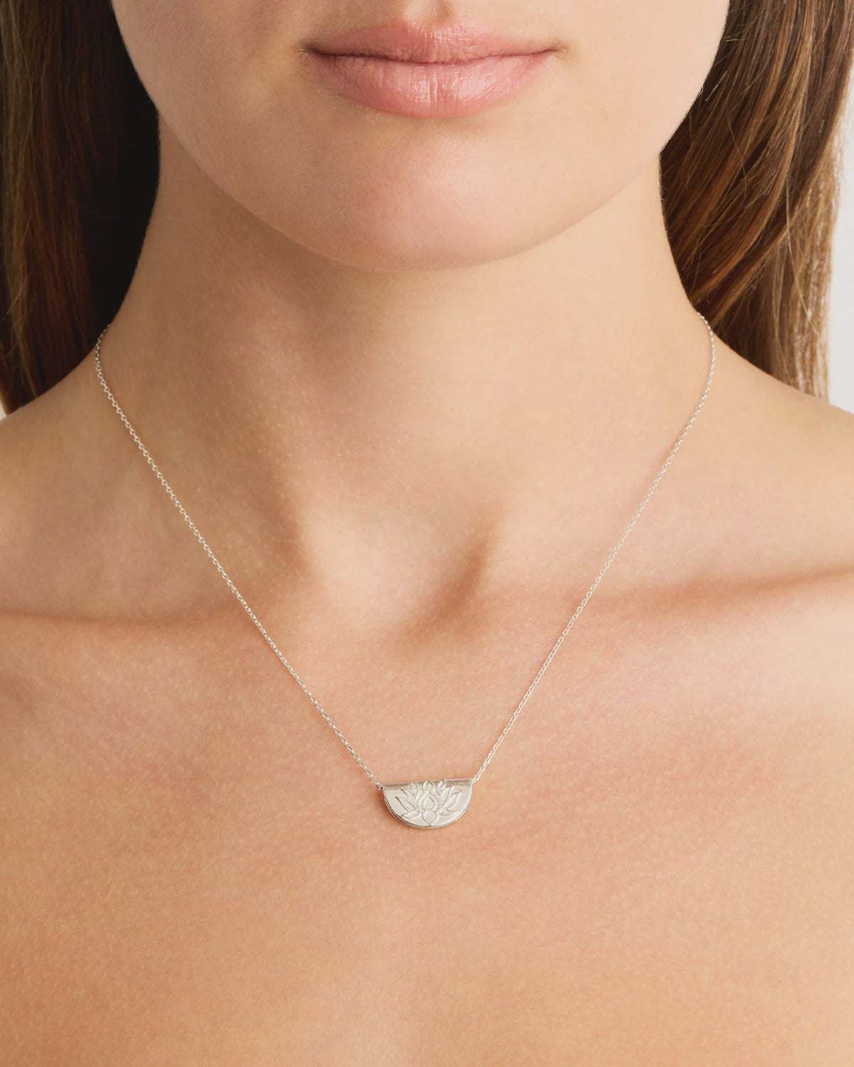 Charlotte Sterling Silver Lotus Short Necklace