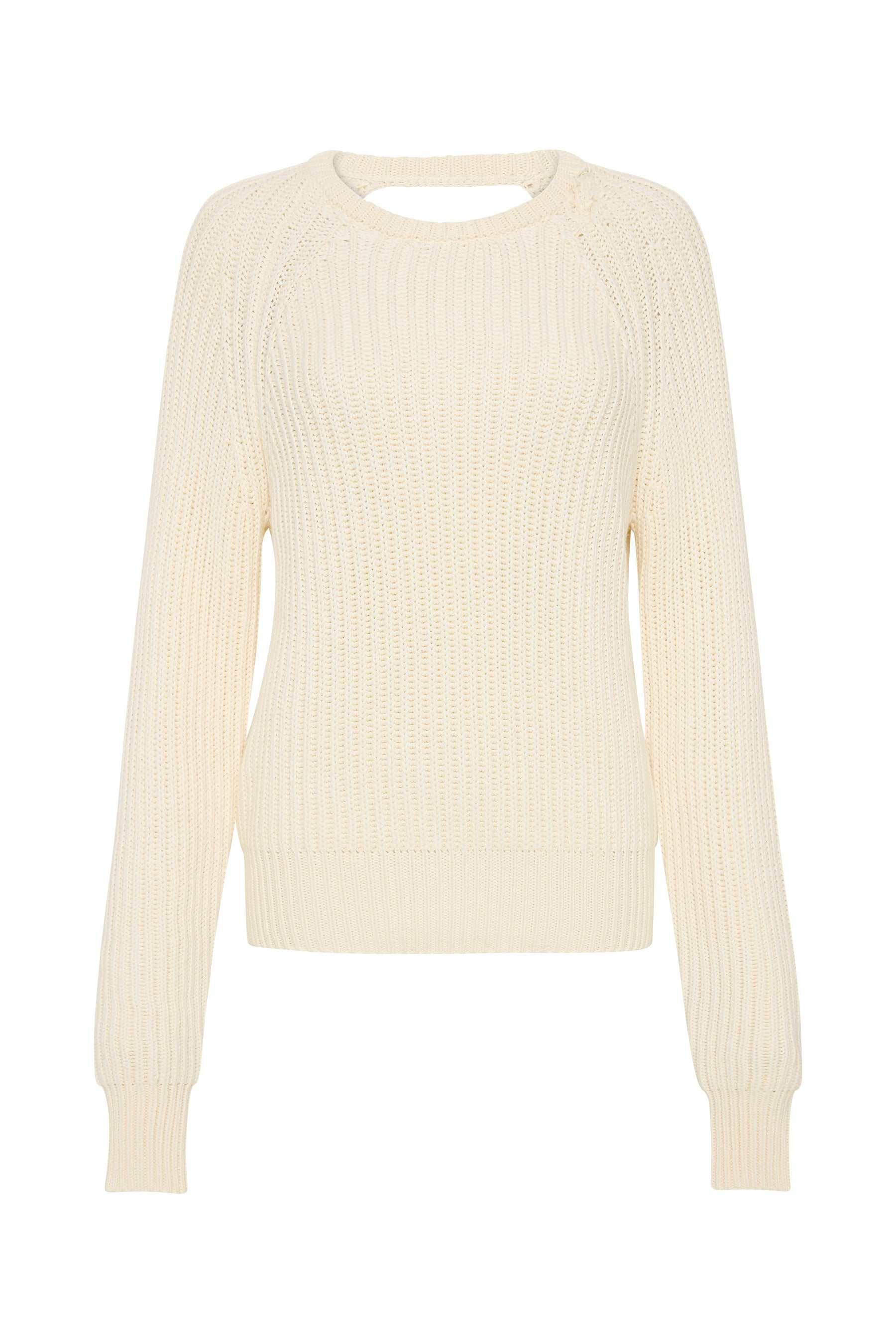 Bassike Ivory Open Back Fitted Knit