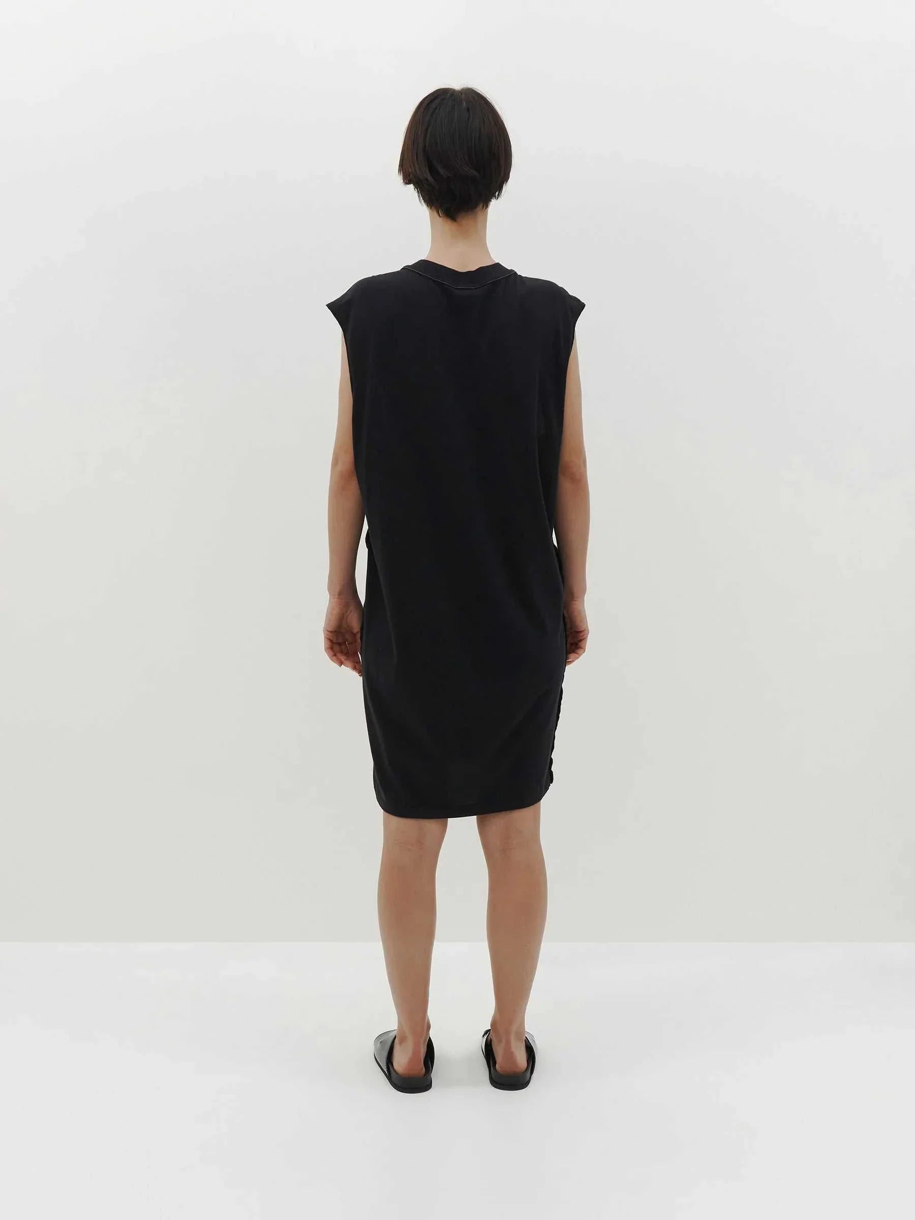 Bassike Slouch Reverse Tank Dress Black