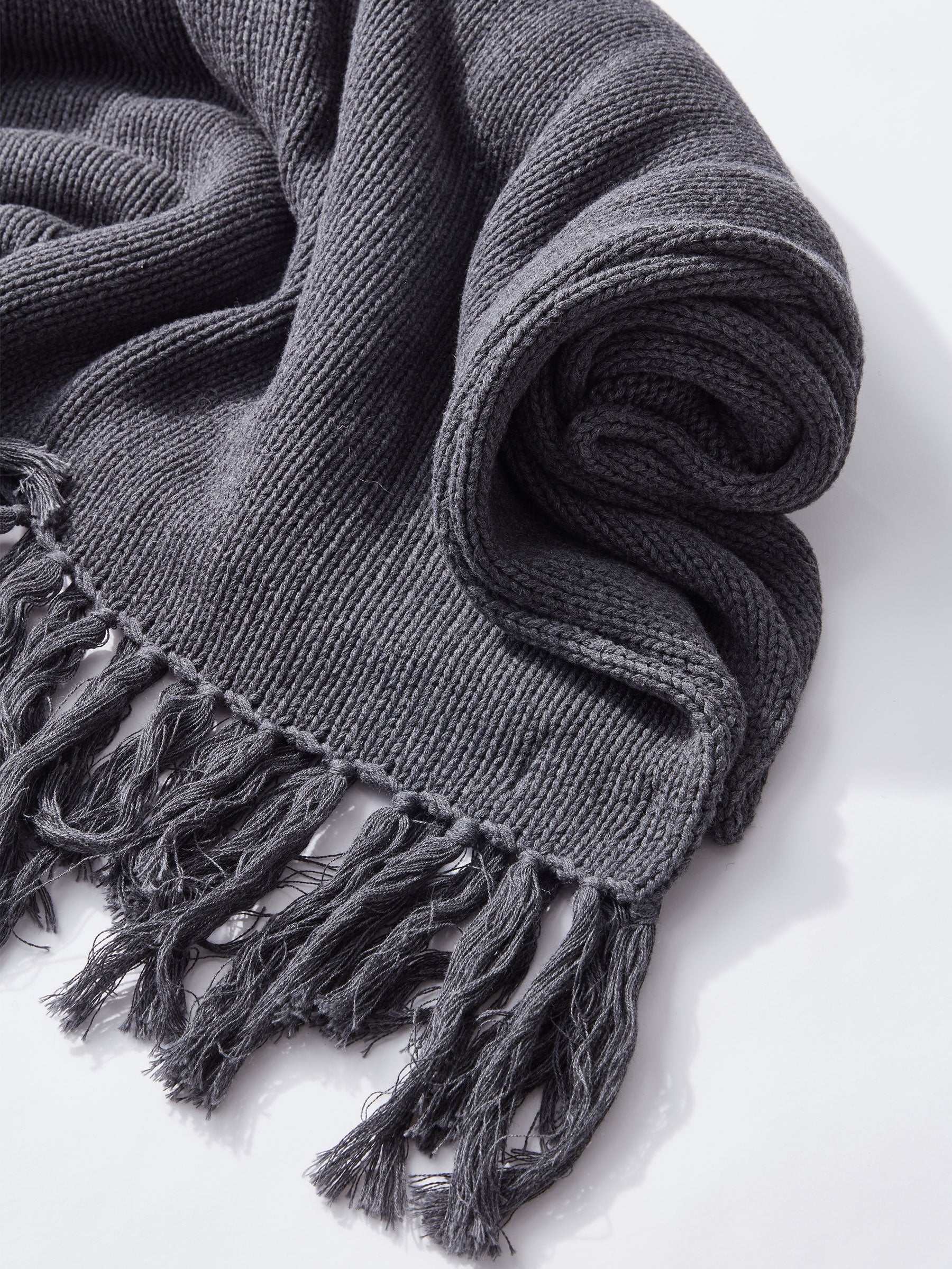 Bassike Wool Cashmere Oversized Scarf Charcoal